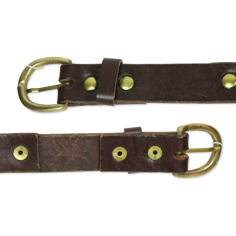 Brown Woven Leather Flap Belt Bag