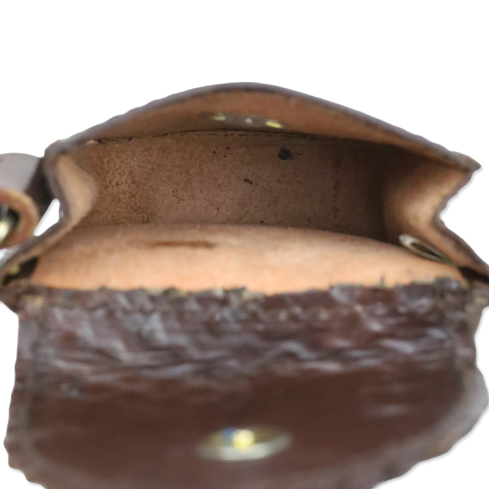 Brown Woven Leather Flap Belt Bag