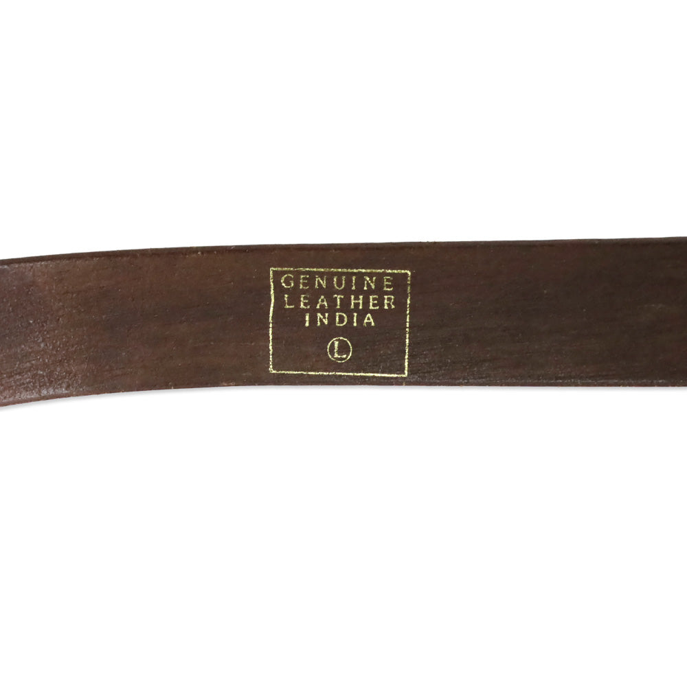 Brown Woven Leather Flap Belt Bag