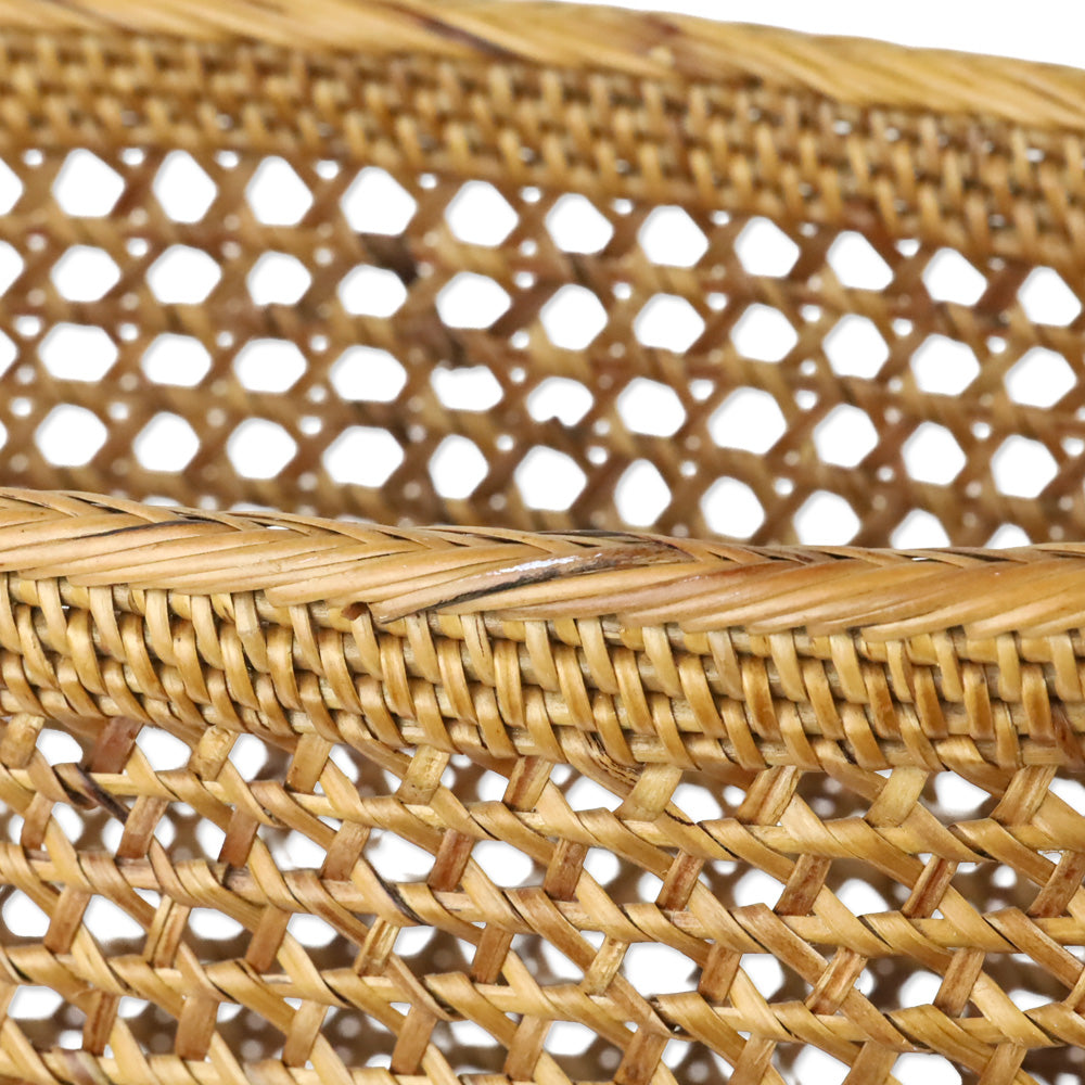 Brown Woven Wicker Baset Bucket Tote Bag