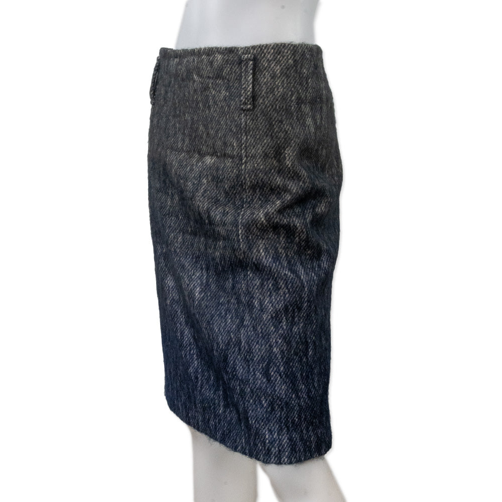 Brunello Cucinelli Blue Ombre Mohair Midi Skirt