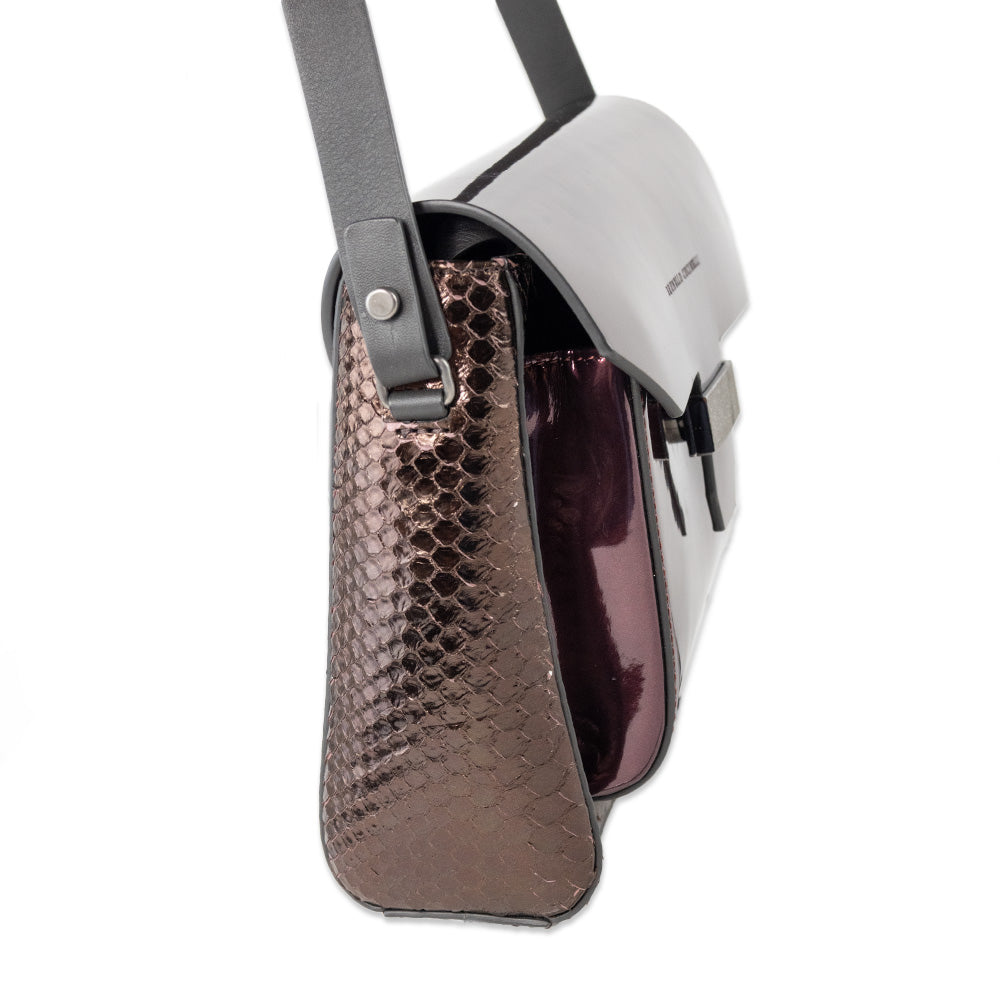 Brunello Cucinelli Burgundy Python Trim Crossbody