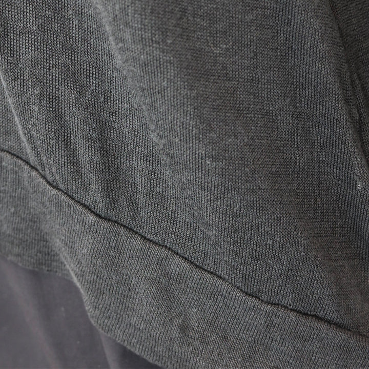 Brunello Cucinelli Charcoal Grey Linen Knit V-Neck Sweater