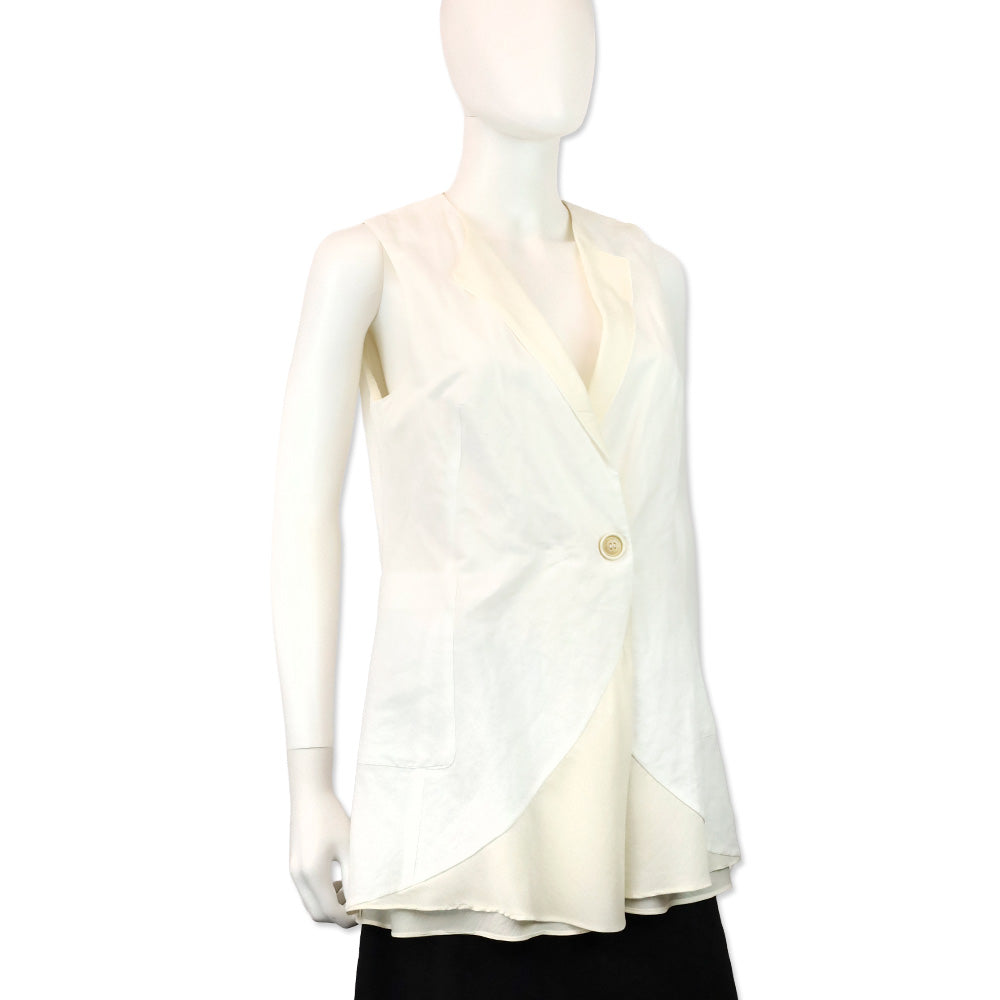 Brunello Cucinelli Cream Silk Vest