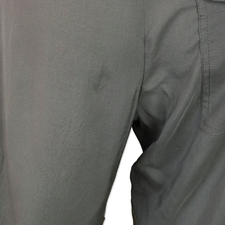 Brunello Cucinelli Gray Silk-Blend Leather Knee Equestrian Pants