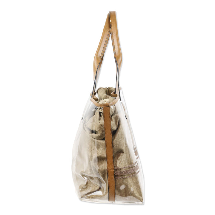 Brunello Cucinelli Light Brown PVC Large Shopper Tote