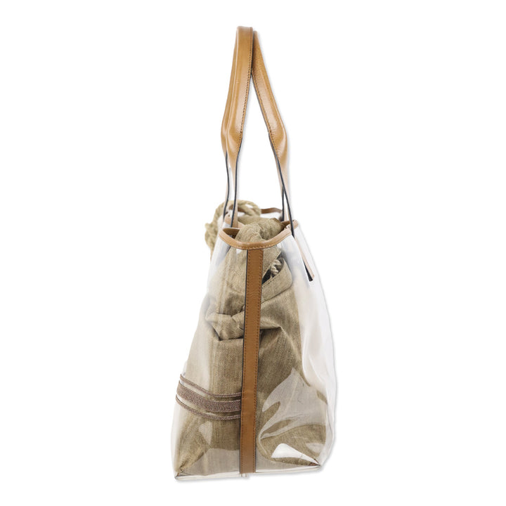 Brunello Cucinelli Light Brown PVC Large Shopper Tote