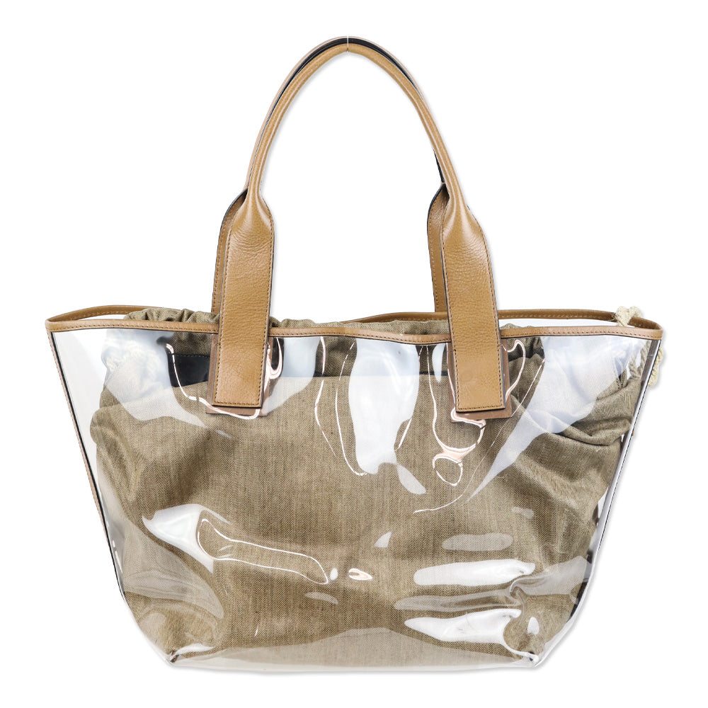 Brunello Cucinelli Light Brown PVC Large Shopper Tote