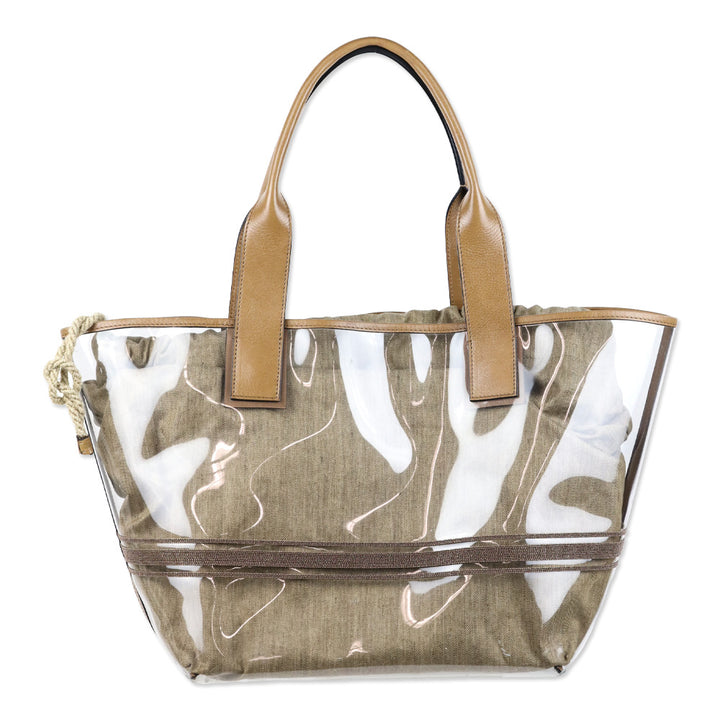 Brunello Cucinelli Light Brown PVC Large Shopper Tote