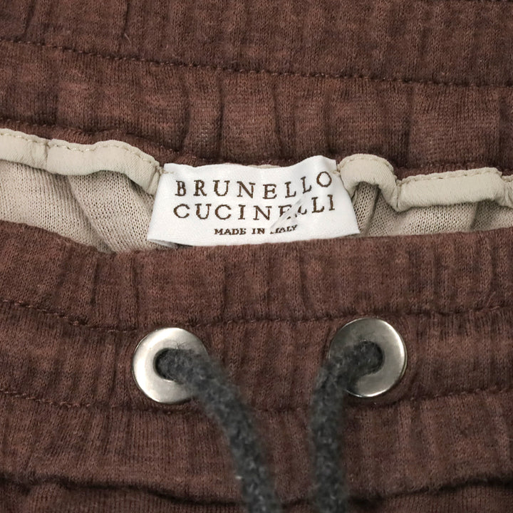 Brunello Cucinelli Mauve Monili Stripe Cotton-Silk Jogger Sweatpants