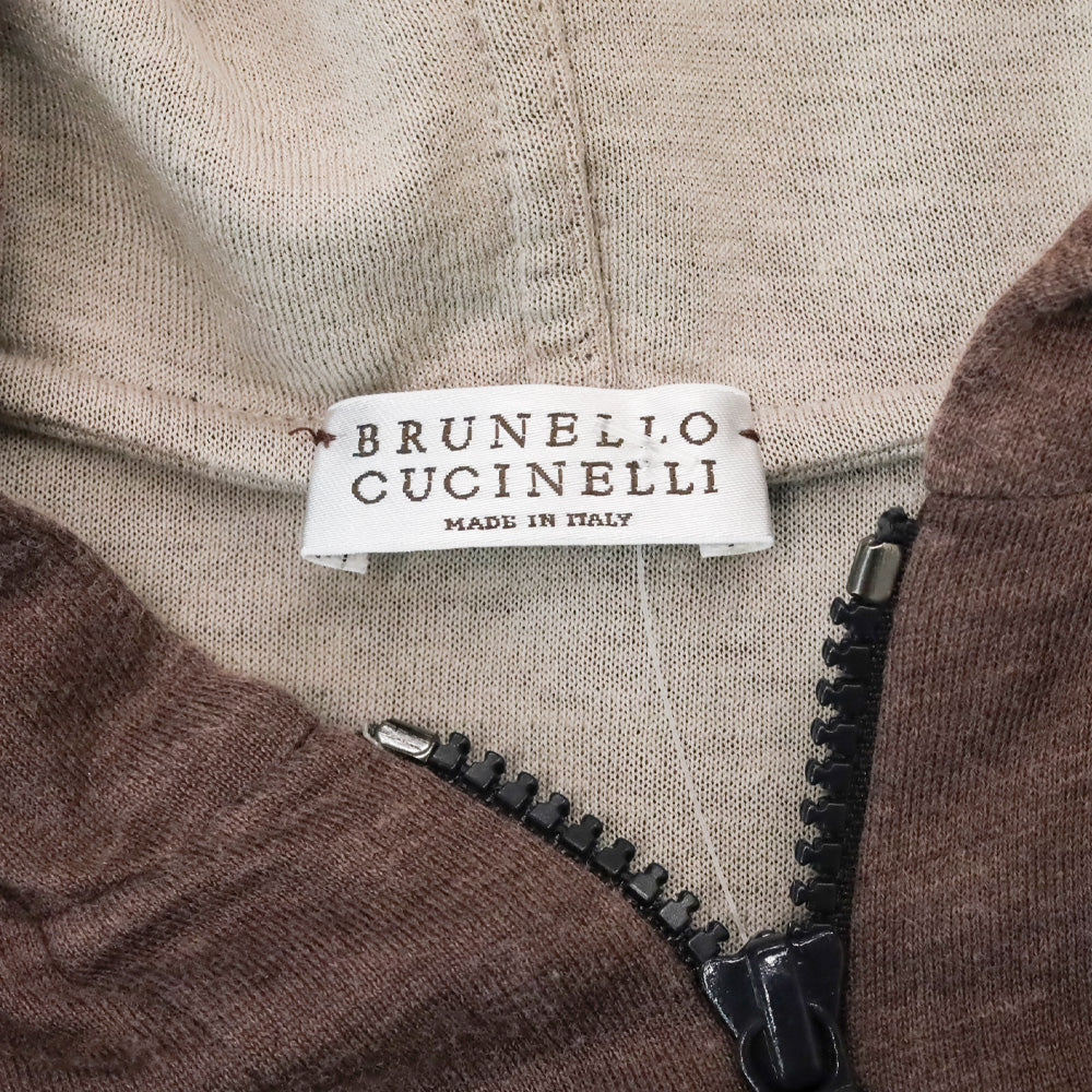 Brunello Cucinelli Mauve Monili Stripe Cotton-Silk Zip Jacket
