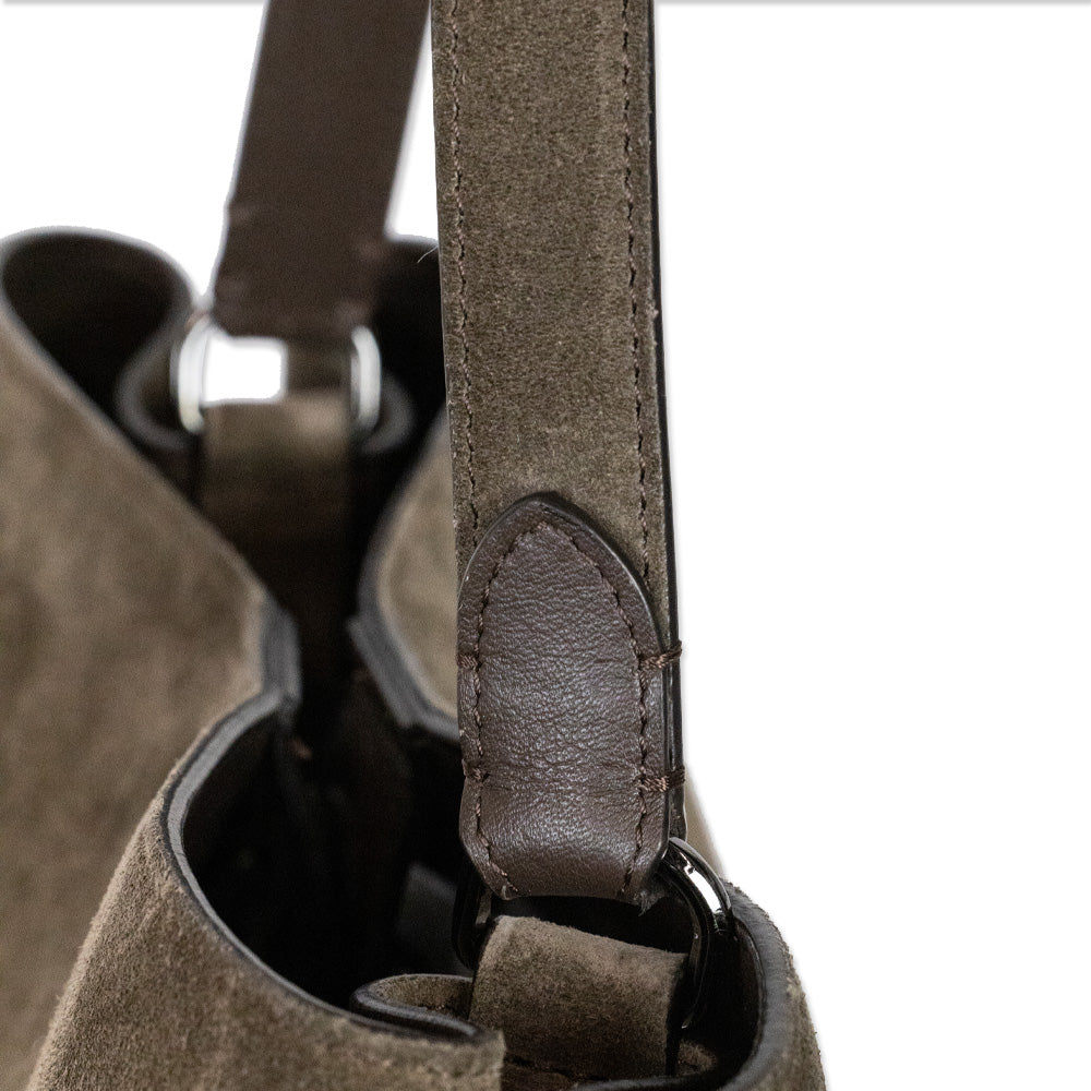 Brunello Cucinelli Medium Monili Brown Suede Tote Bag