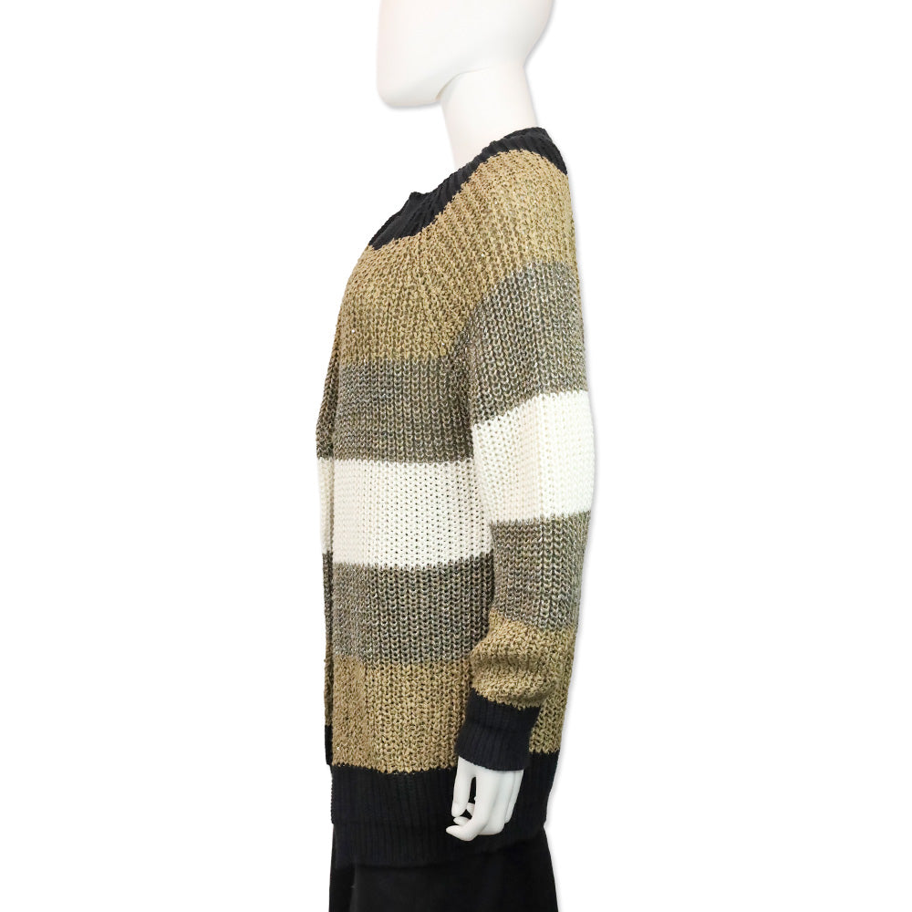 Brunello Cucinelli Multicolor Striped Knit Cardigan