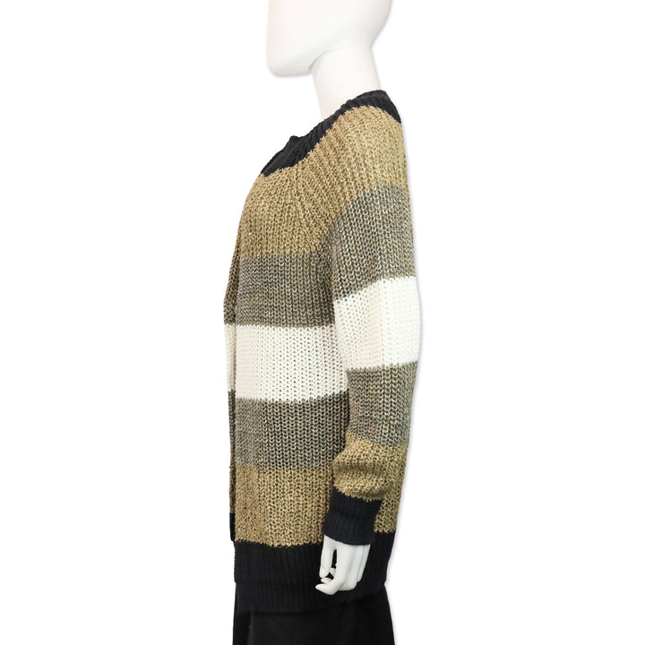 Brunello Cucinelli Multicolor Striped Knit Cardigan