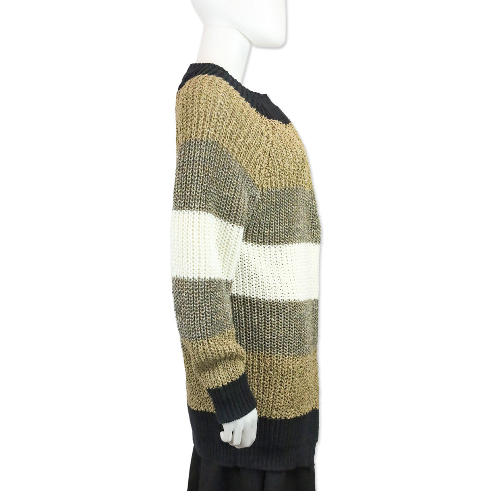 Brunello Cucinelli Multicolor Striped Knit Cardigan