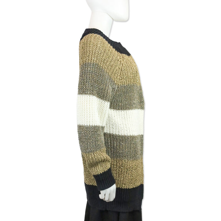 Brunello Cucinelli Multicolor Striped Knit Cardigan
