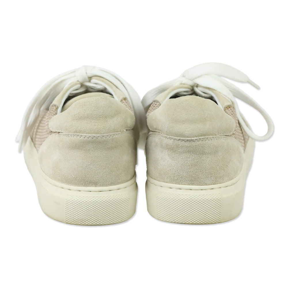 Brunello Cucinelli Neutral Monili Trim Mixed Media Low-Top Sneakers
