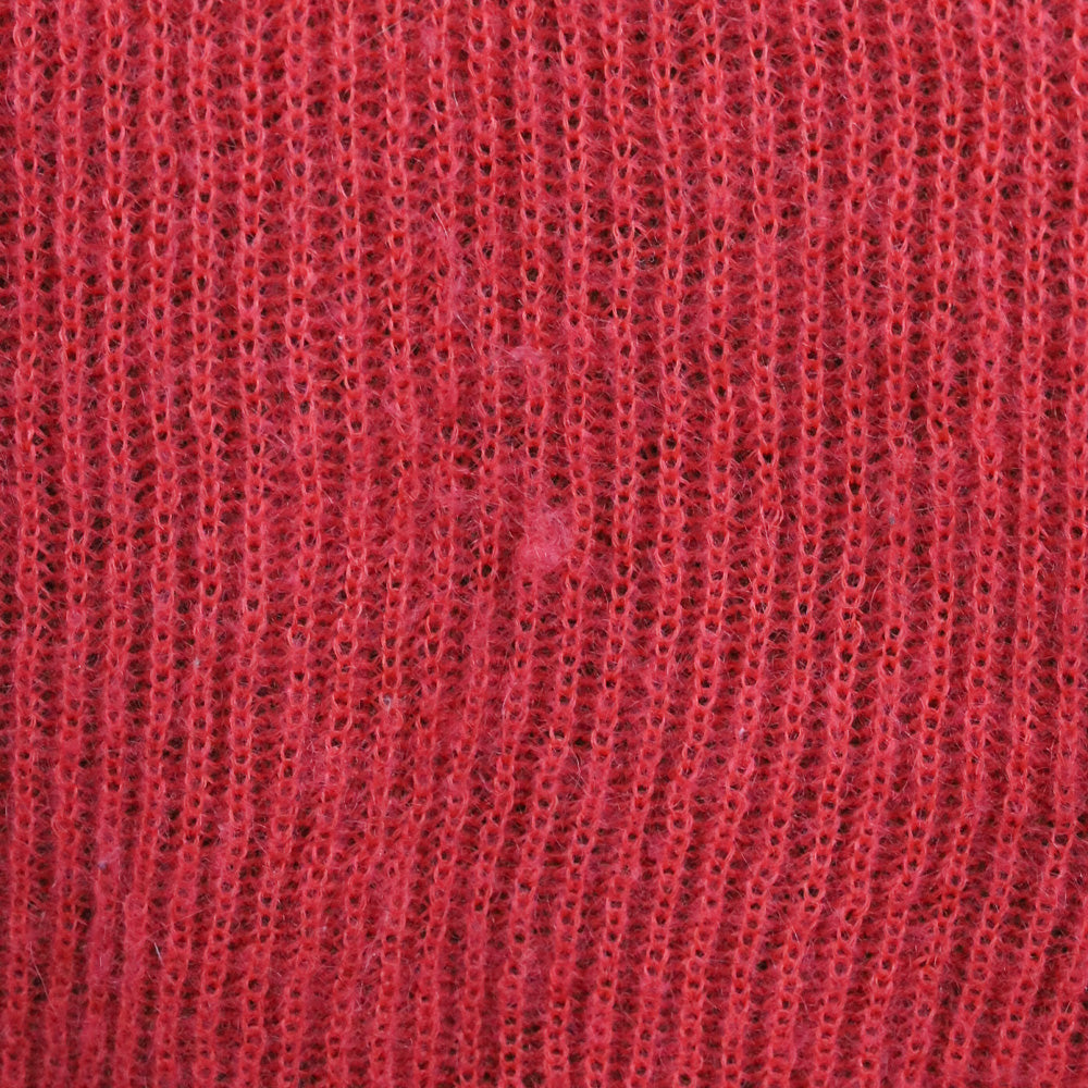 Brunello Cucinelli Red V-Neck Ribbed Knit Mohair Wool Pullover Sweater