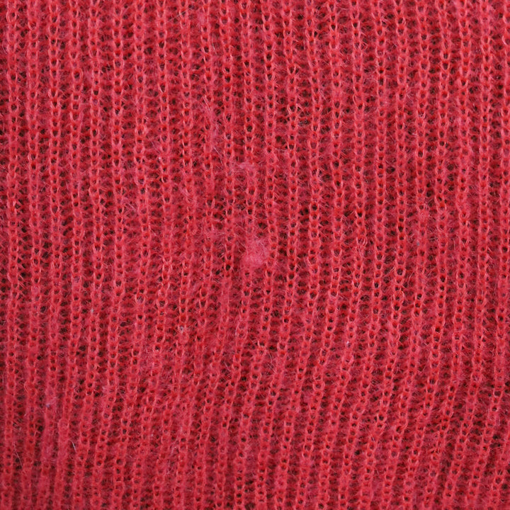 Brunello Cucinelli Red V-Neck Ribbed Knit Mohair Wool Pullover Sweater