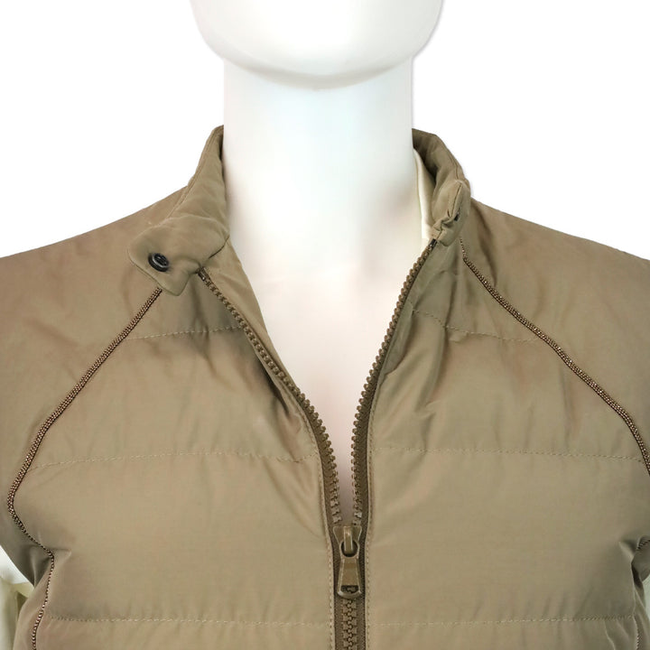 Brunello Cucinelli Tan Puffer Monili Trim Zip Vest