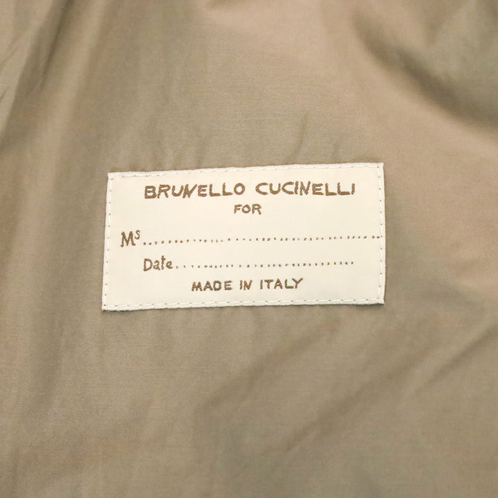 Brunello Cucinelli Tan Puffer Monili Trim Zip Vest