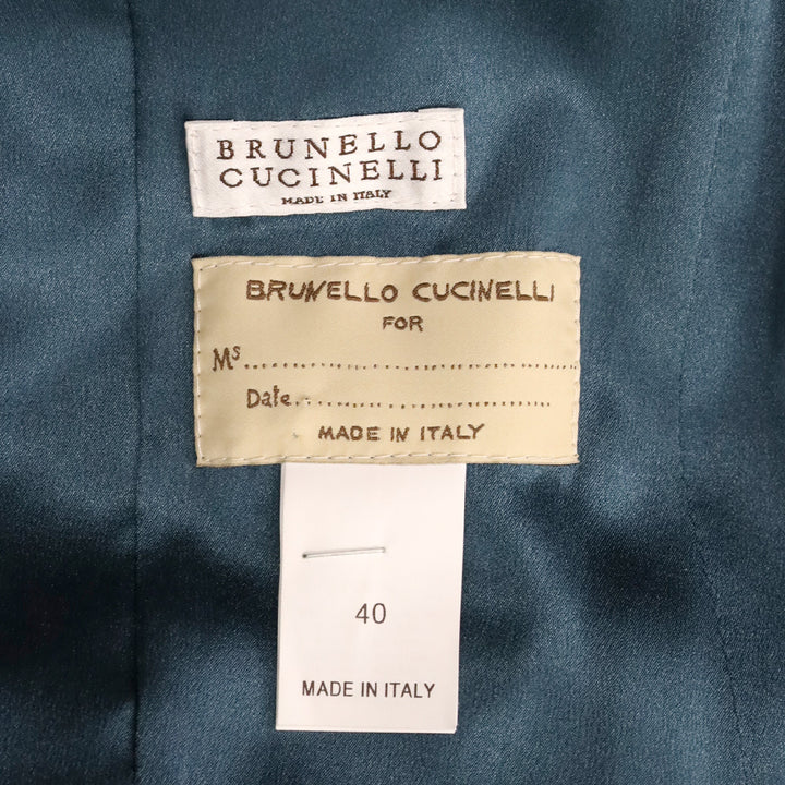 Brunello Cucinelli Teal Leather Blazer