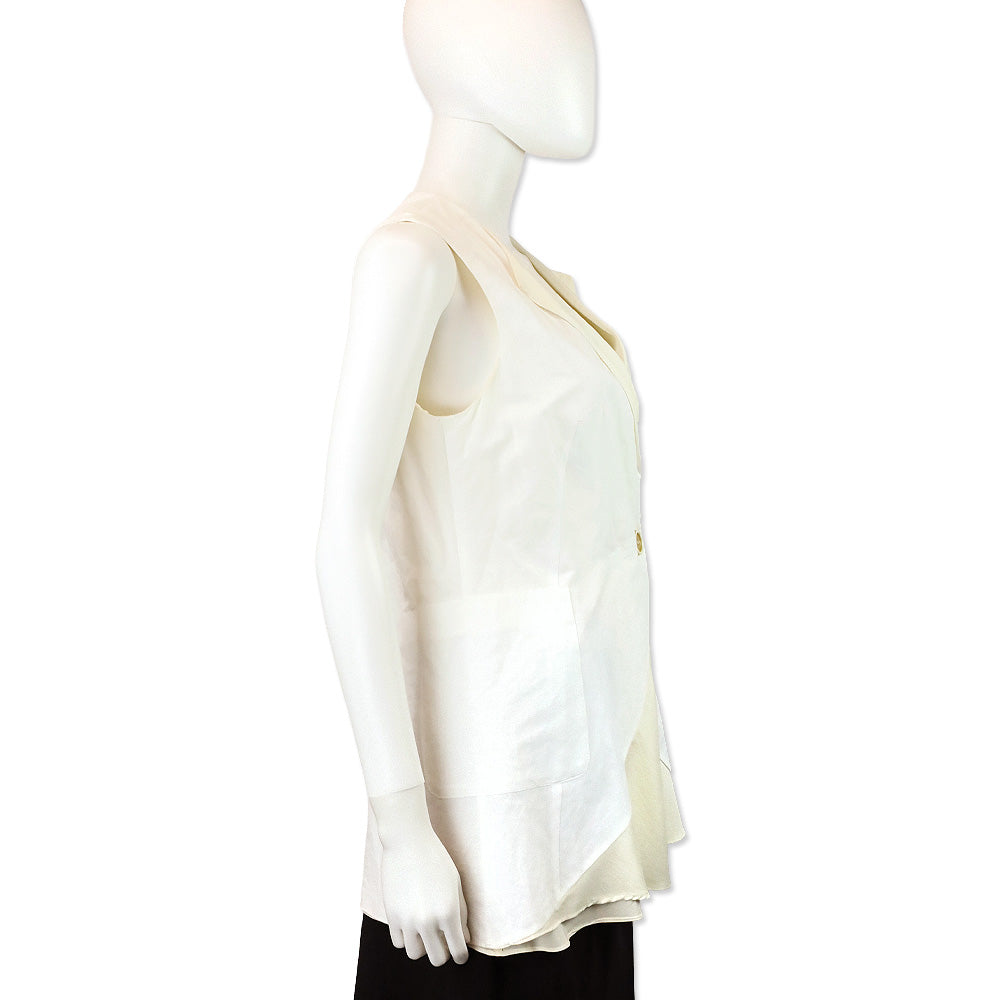 Brunello Cucinelli Cream Silk Vest