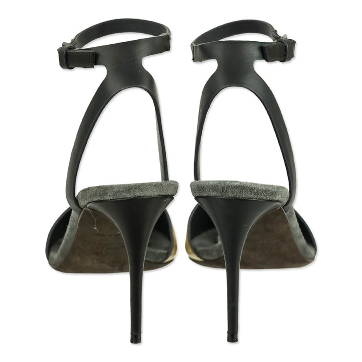 Brunello Cucinelli S/S 2017 Metallic Gold Ankle Wrap Mule