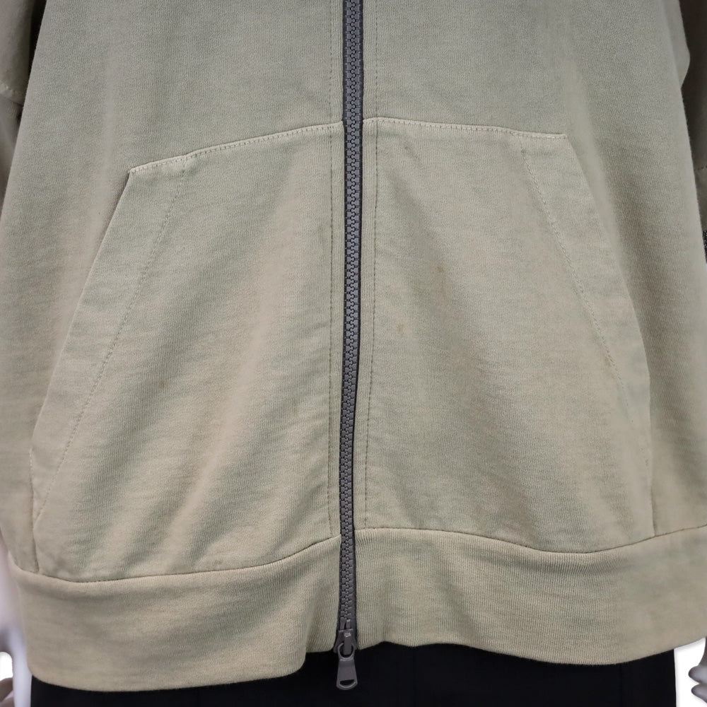 Brunello Cucinelli Taupe Short Sleeve Zip Up Hooded Sweater