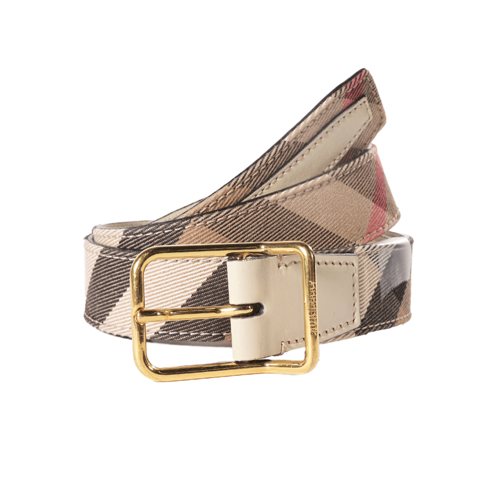 Grainy leather deals house check belt