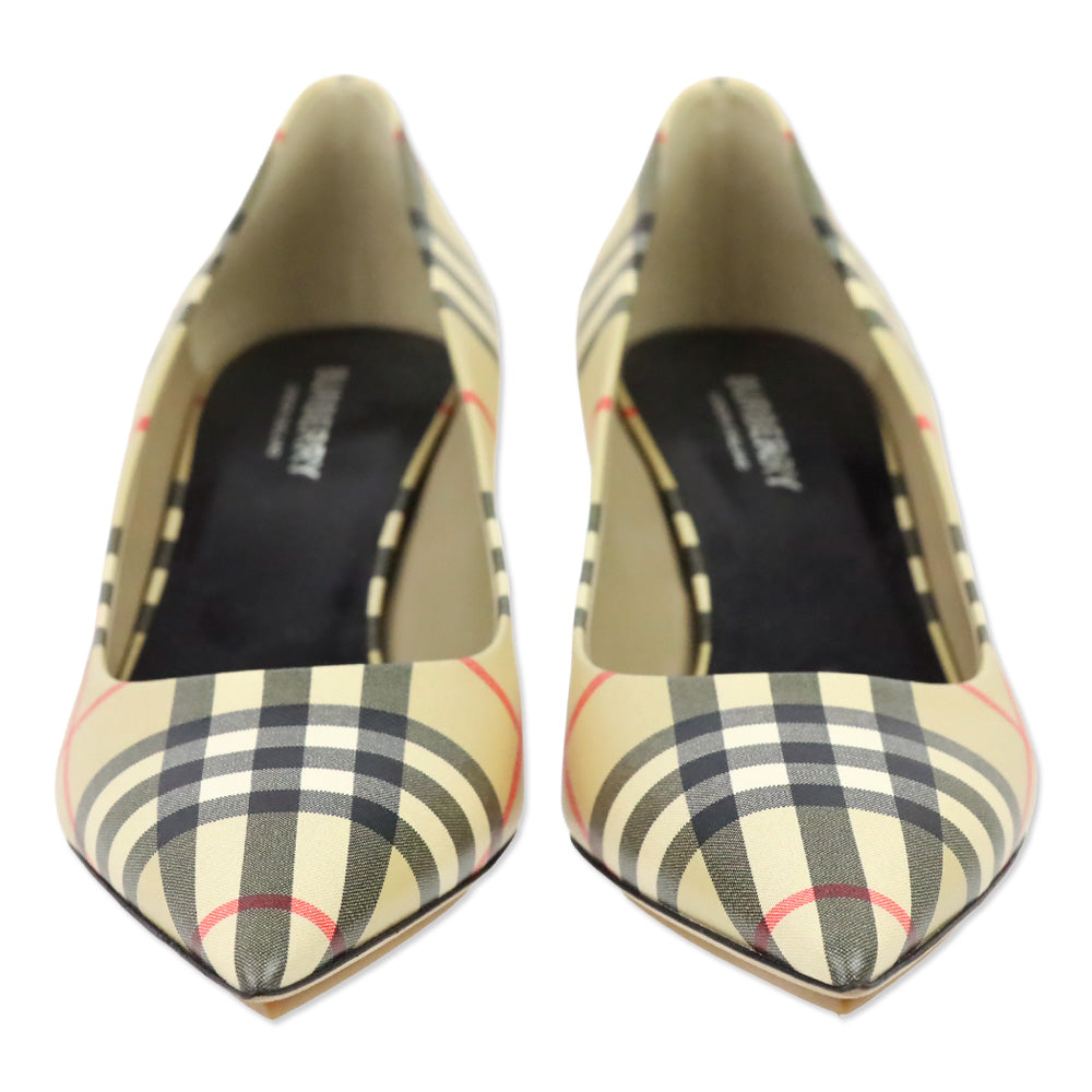 Burberry Archive Beige Check Pump 55 Heel