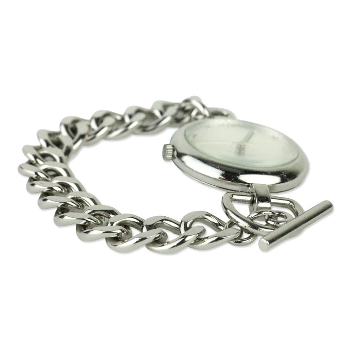Burberry BU5302 Waterloo Sterling Silver 30m Toggle Chain Link Watch