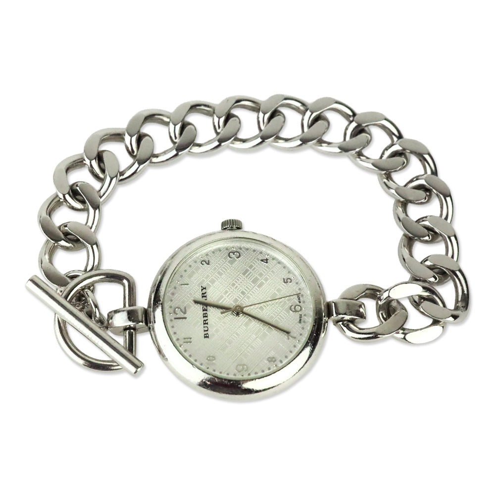 Burberry BU5302 Waterloo Sterling Silver 30m Toggle Chain Link Watch