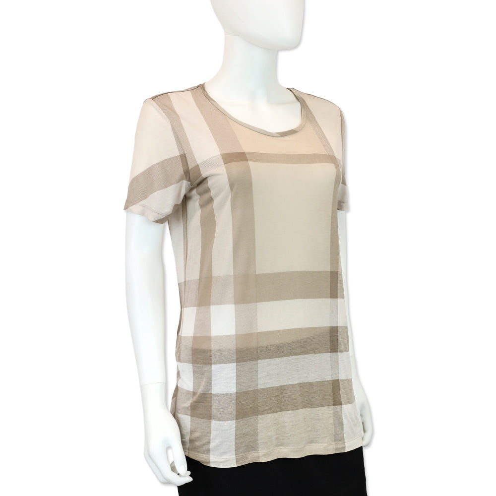 Burberry Beige Check Modal T-Shirt