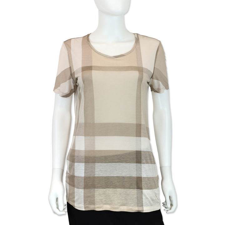 Burberry Beige Check Modal T-Shirt