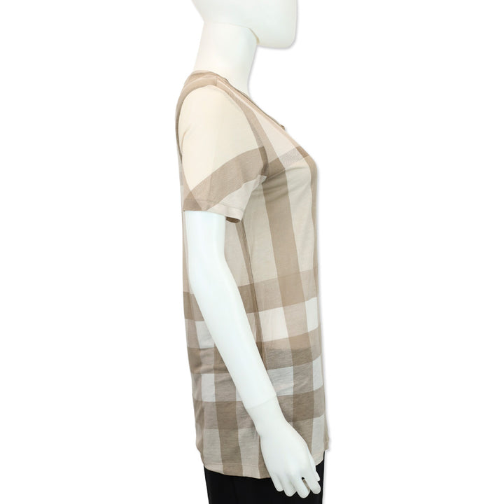Burberry Beige Check Modal T-Shirt
