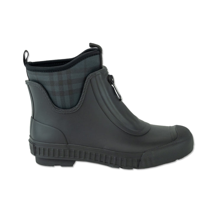 Burberry Black Check Neoprene and Rubber Low High Rain Boots