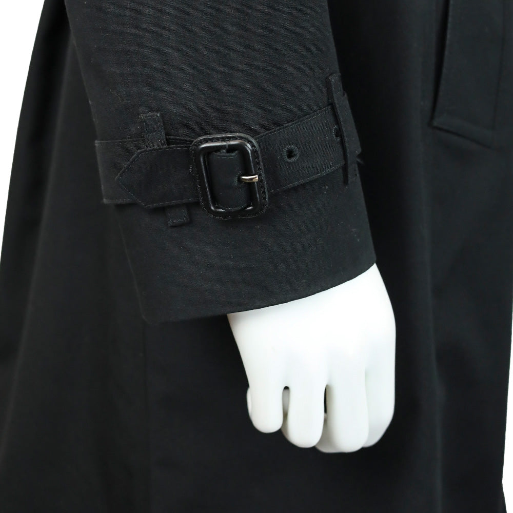 Burberry Black Cotton Blend Mid-length Trench Coat