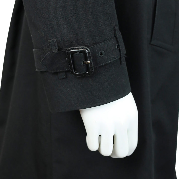 Burberry Black Cotton Blend Mid-length Trench Coat