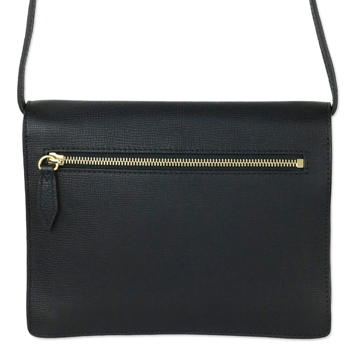 Burberry Black Derby Calfskin House Check Macken Crossbody