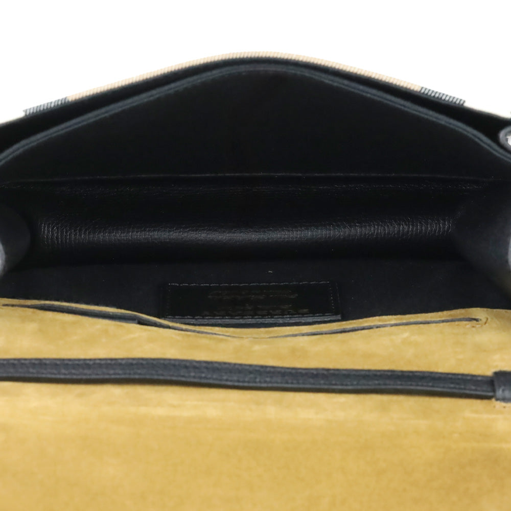 Burberry Black Derby Calfskin House Check Macken Crossbody