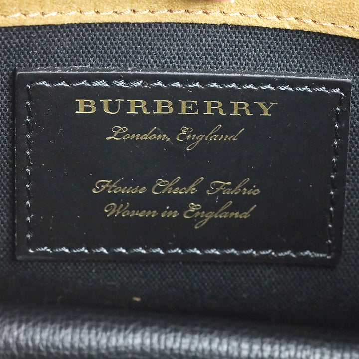 Burberry Black Derby Calfskin House Check Macken Crossbody