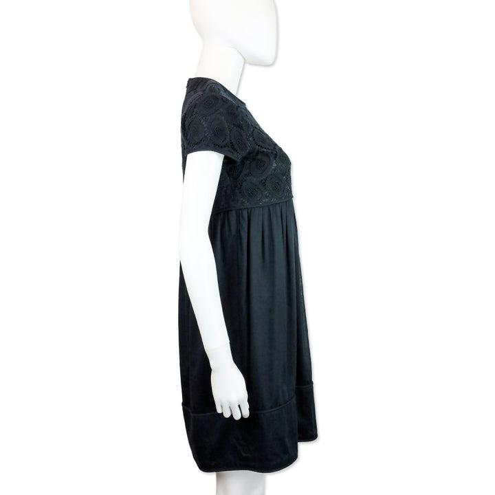 Burberry Black Eyelet Babydoll Mini Dress