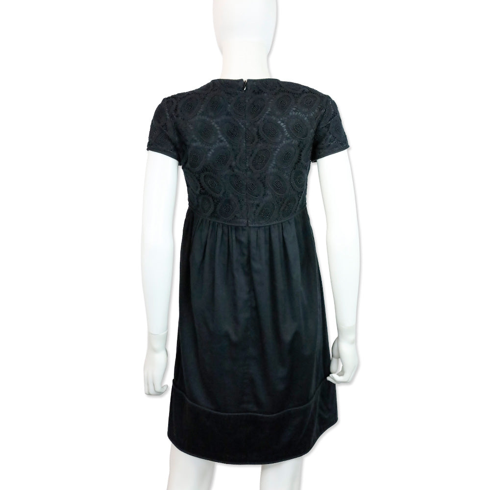 Burberry Black Eyelet Babydoll Mini Dress