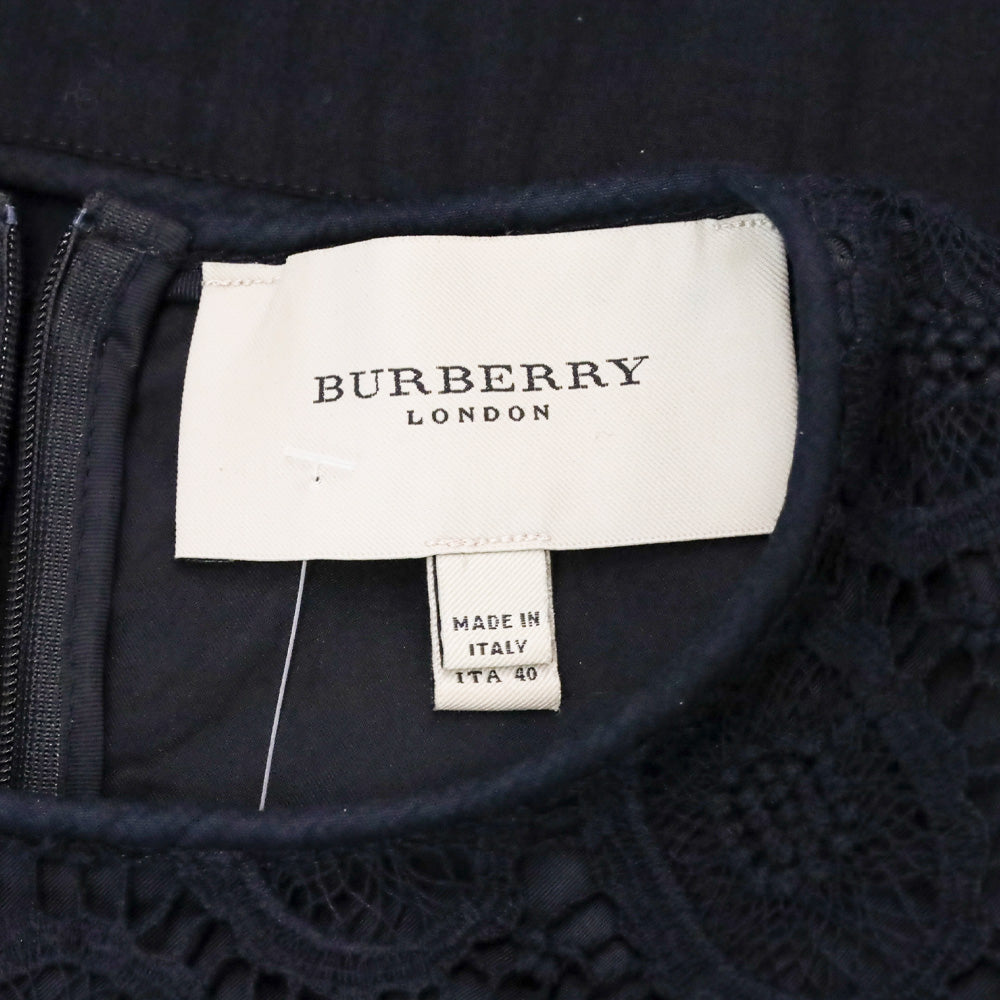 Burberry Black Eyelet Babydoll Mini Dress