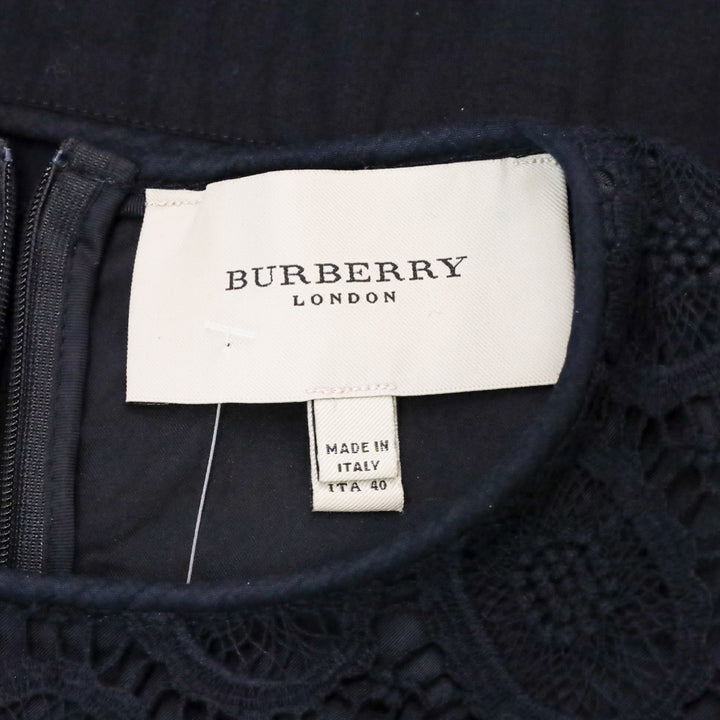 Burberry Black Eyelet Babydoll Mini Dress