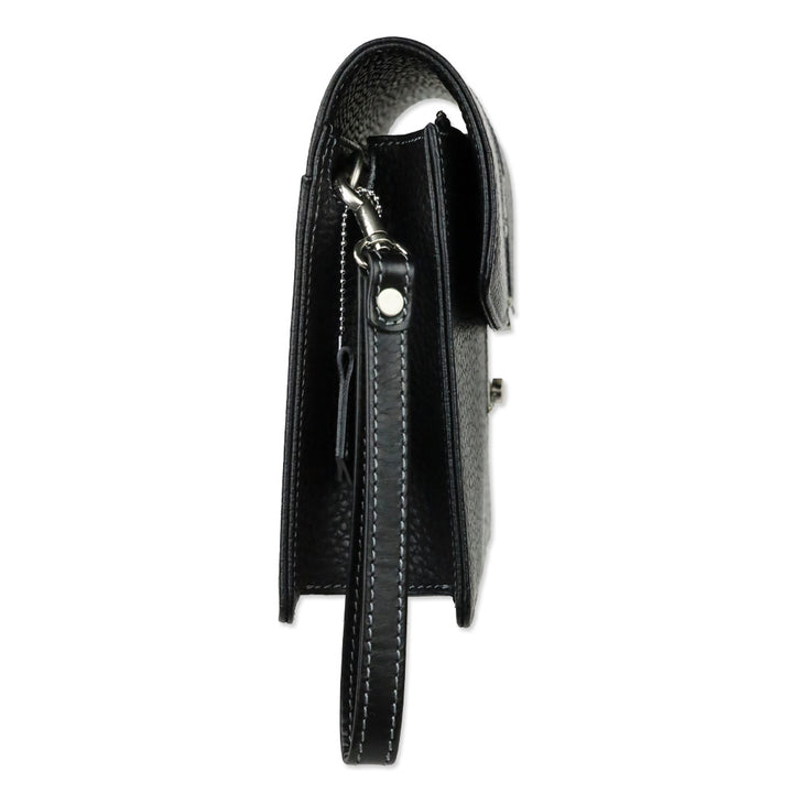 Burberry Black Grained Leather Portfolio Wristlet