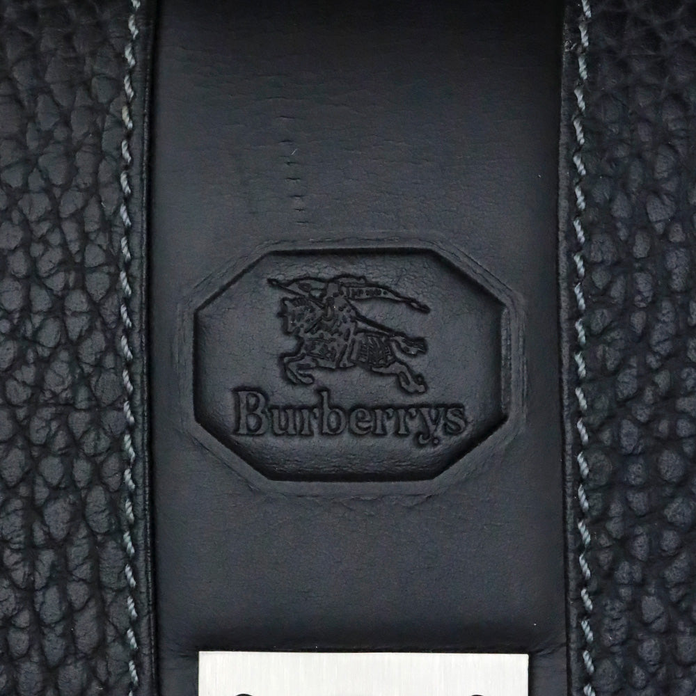Burberry Black Grained Leather Portfolio Wristlet