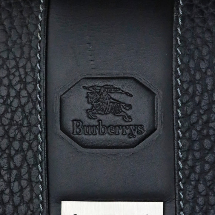 Burberry Black Grained Leather Portfolio Wristlet