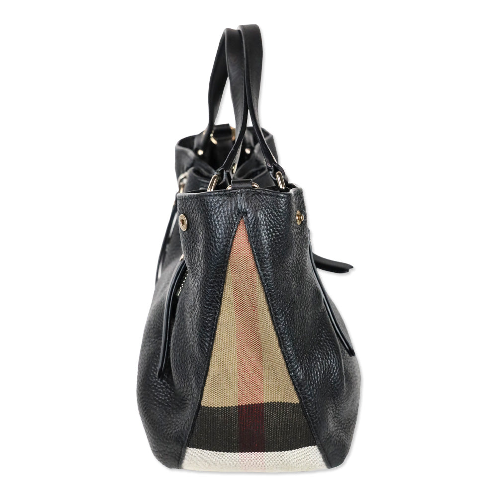 Burberry Black Grained Leather Small Maidstone Tote